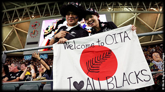 New Zealand v Canada All Blacks fans in Oita RWC2019